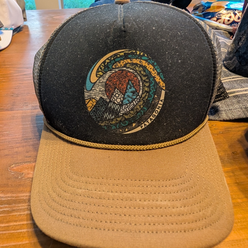 Patagonia Black and Tan Trucker Hat